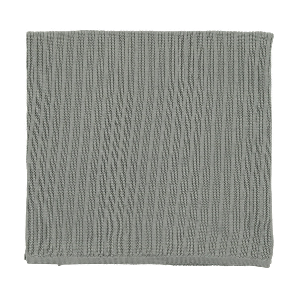 Mema Knits Powder Blue Pointelle Blanket