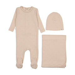 Mema Knits Light Pink / Rose Hearts Heart Printed Three Piece Set (M413-3Pc)