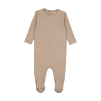 Mema Knits Beige Mélange Pointelle Base Footie For Knits (M452)