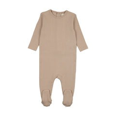 Mema Knits Beige Mélange Pointelle Base Footie For Knits (M452)