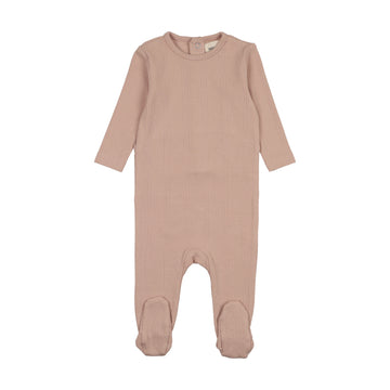 Mema Knits Pale Pink Pointelle Base Footie For Knits (M452)