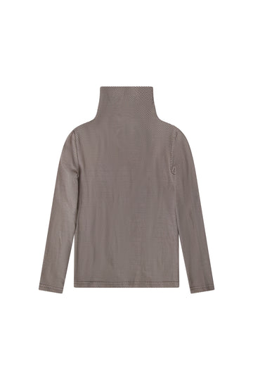 Bopop Taupe Herringbone Mock Neck (Herringbone Collection) M913