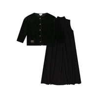 Bopop Sleeveless Maxi with Gold Detail Cardigan - Long Length (Maxi Collection) M925