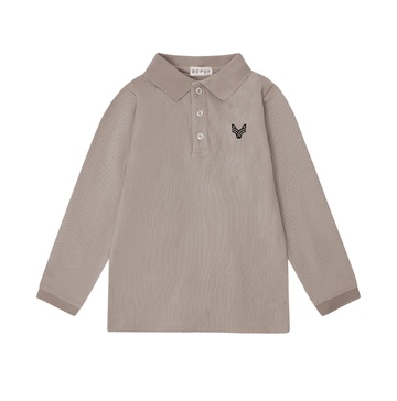 Bopop Taupe Herringbone Detail Emblem Polo (Herringbone Collection) M930