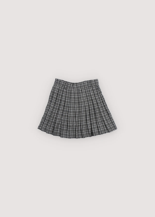 The New Society Galactic Grey Check Martina Special Skirt KNEE LENGTH
