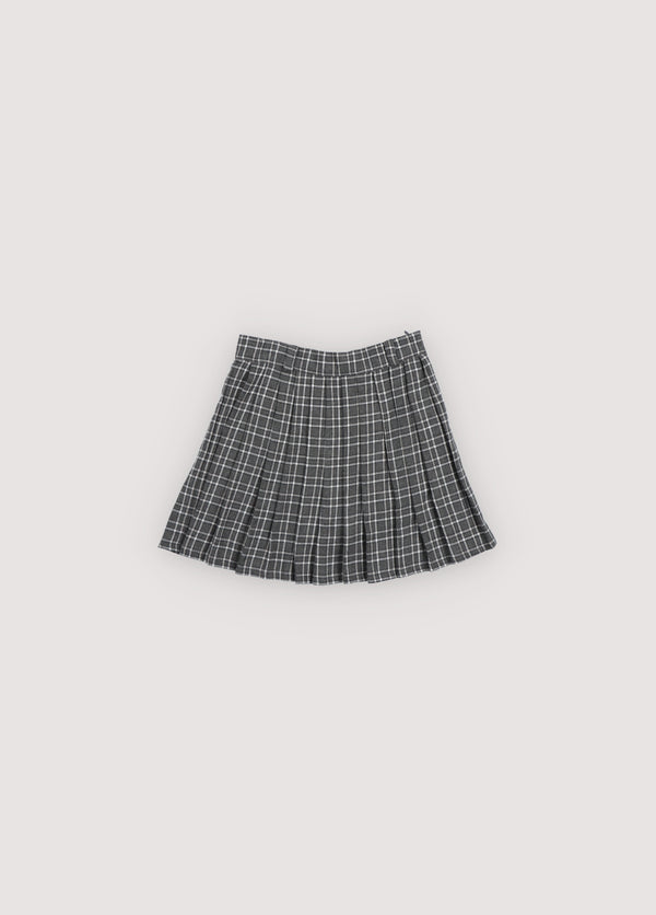 The New Society Galactic Grey Check Martina Special Skirt KNEE LENGTH