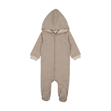 Mema Knits - Hooded Footie - Beige Melange