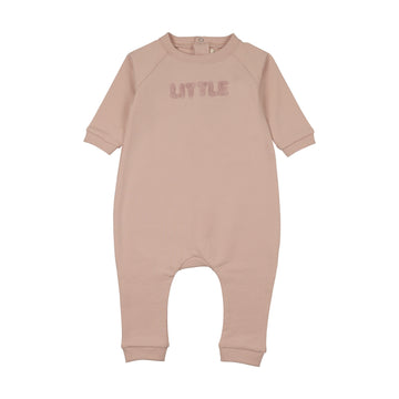 Mema Knits - Sherpa Wordart Jumpsuit - Pale Rose