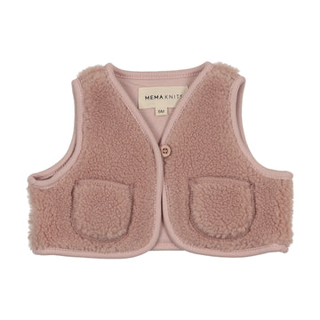 Mema Knits - Sherpa Vest - Pale Rose