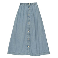 Analogie By Lil Legs Stonewash Long Button Down Skirt