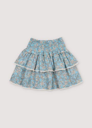 The New Society Melina Special Skirt Peony Powder Blue Print Peony Powder Blue Print