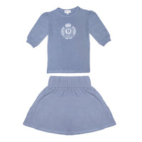 Bopop Blue Emblem Tee and Skirt (3/4 sleeve)