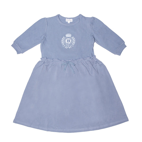 Bopop Blue Emblem 3/4 Sleeve Dress