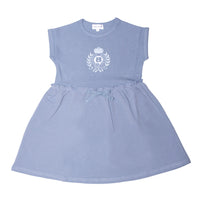 Bopop Blue Emblem Short Sleeve Dress