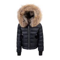 Manteau Jr. Black Baby Reversible Rabbit Fur Coat