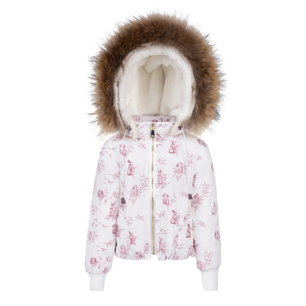 Manteau Jr. Raspberry Baby Bunny Printed Coat