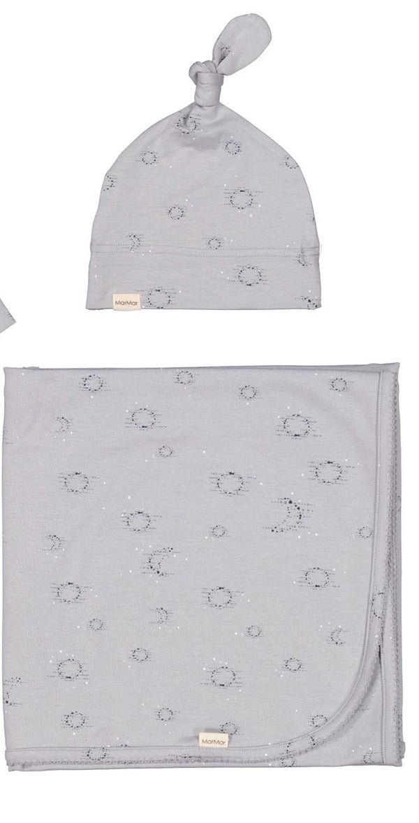 MarMar Moon Print Blanket & Beanie Set