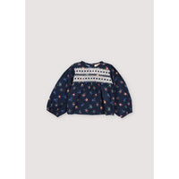 The New Society Mini Blossom Midnight Navy Moon Baby Blouse