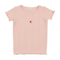 Analogie By Lil Legs Multi Ribbed Tee Short Sleeve Light Pink