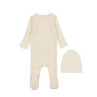 Lilette By Lil Legs Dotted Side Snap Footie Set Ivory/Mulberry