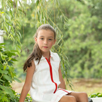 Mode Avant Paris White Denim Red Zip Jumper