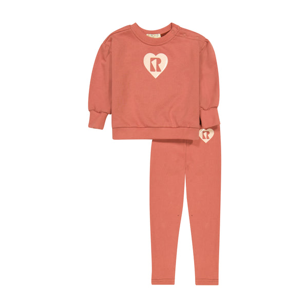 Retrokid Washed Pink Mabel Heart Baby Set