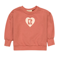 Retrokid Washed Pink Mabel Heart Stamped Sweatshirt