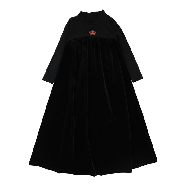 Lil Legs Velour High Waisted Maxi Black Crown