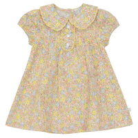 Pompomme Yellow Floral Frill Egde Dress P7306