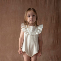 Popelin Lurex romper suit with embroidered yoke (Mod.1.1)