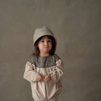 Popelin Beige Romper Suit With Yoke (Mod 1.2)