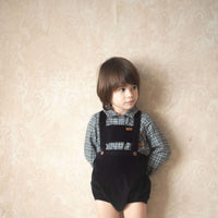 Popelin Dark Grey Plaid Shirt-Style Romper Suit (Mod 20.3)