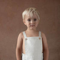 Popelin Sand waffle fabric combination dungarees (Mod.12.1)