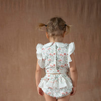 Popelin Poppy pattern short top with double baby collar (Mod.13.3)