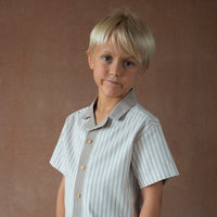 Popelin Brown striped shirt with lapel collar (Mod.21.2)