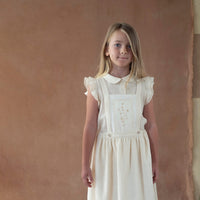 Popelin Off-white midi skirt with embroidered bid (Mod.23.5)