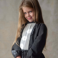 Popelin Grey Shirt With Pleats (Mod 24.2)