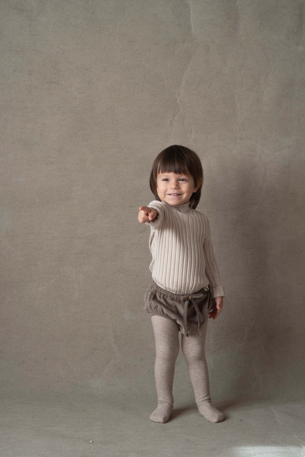 Popelin Sand Funnel Collar Ribbed Jersey (25.2)