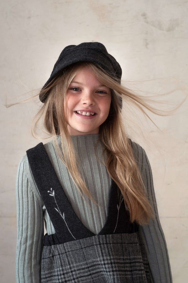 Popelin Grey Melange Funnel Collar Ribbed Jersey (25.3)