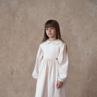 Popelin Off-White Two-Tone Dress With Baby Collar (Mod 31.1)