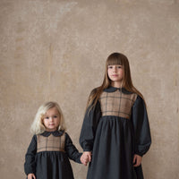 Popelin Dark Grey Two-Tone Dress With Baby Collar (Mod 31.2)