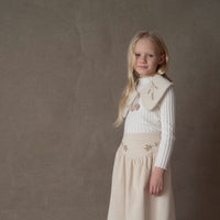 Popelin Off-White Embroidered Midi Skirt (Mod 31.2)