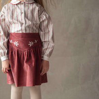 Popelin Burgundy Short Skirt With Embroidery (Mod 31.5)
