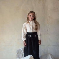 Popelin Black Embroidered Midi Skirt (31.8)