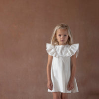 Popelin Lurex short dress with embroidered yoke (Mod.40.1)