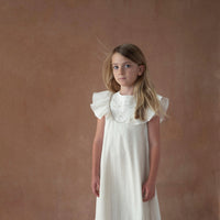 Popelin Lurex midi dress with embroidered yoke (Mod.40.5)