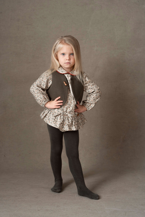 Popelin Green Woollen Mini Waistcoat (Mod 50.1)