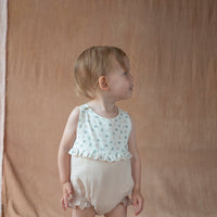 Popelin Floral contrasting baby romper suit (Mod.50.3)