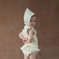 Popelin Off-white culotte with double frill (Mod.52.1)