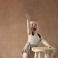 Popelin Taupe dungarees with straps (Mod.7.2)